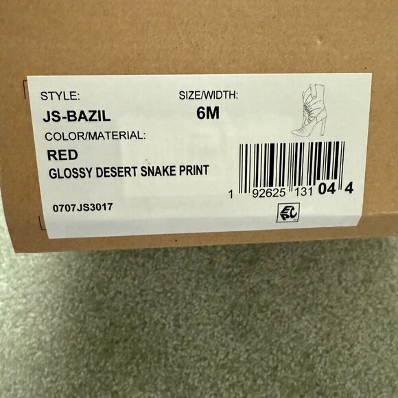 Jessica Simpson Cowgirl Cowboy Red Snake Print Studs Boots Size 6 - Picture 5 of 10